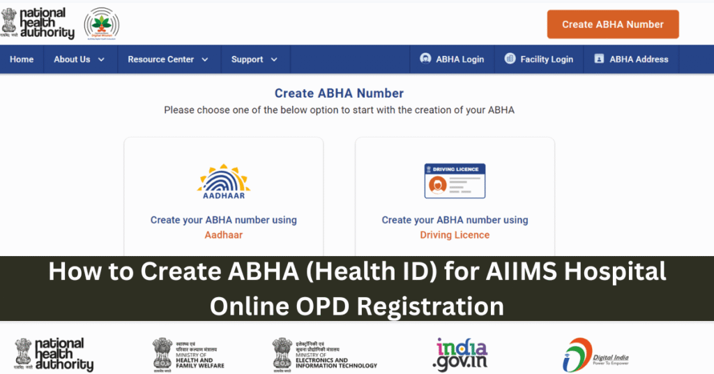 How to Create ABHA Health ID for AIIMS Hospital Online OPD Registration